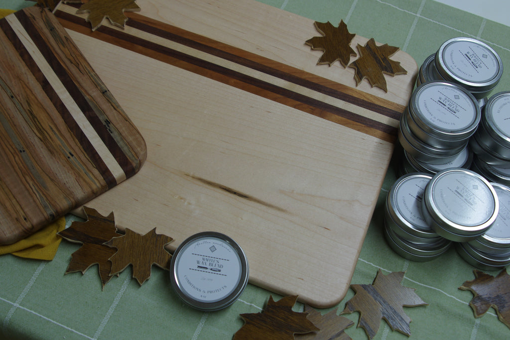 Handcrafted Maple Cutting Boards with Walnut Accents – Multiple Sizes Available | Large Size Features Cherry and Walnut Accents | Durable Wooden Kitchen Boards