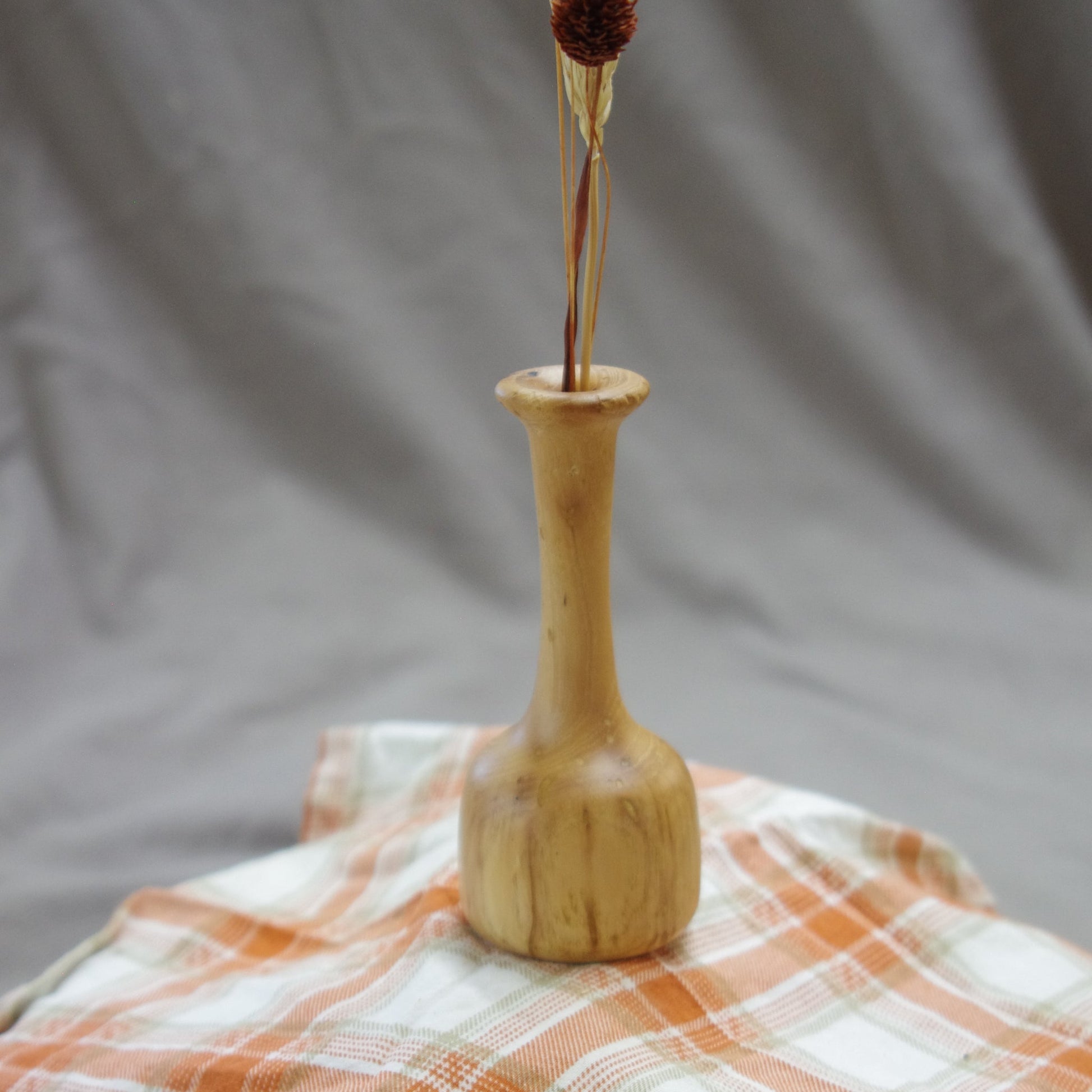 Hand-Turned Twig Vases – Small Rustic Wooden Bud Vases Handmade in Georgia | Hand-Turned Small Vases for Stems & Flowers | Natural Wood Finished with Mineral Oil & Beeswax