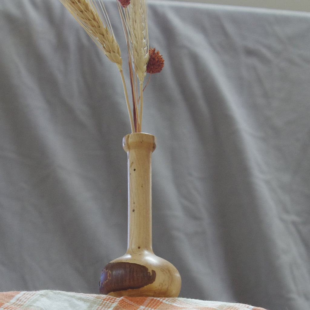 Hand-Turned Twig Vases – Small Rustic Wooden Bud Vases Handmade in Georgia | Hand-Turned Small Vases for Stems & Flowers | Natural Wood Finished with Mineral Oil & Beeswax