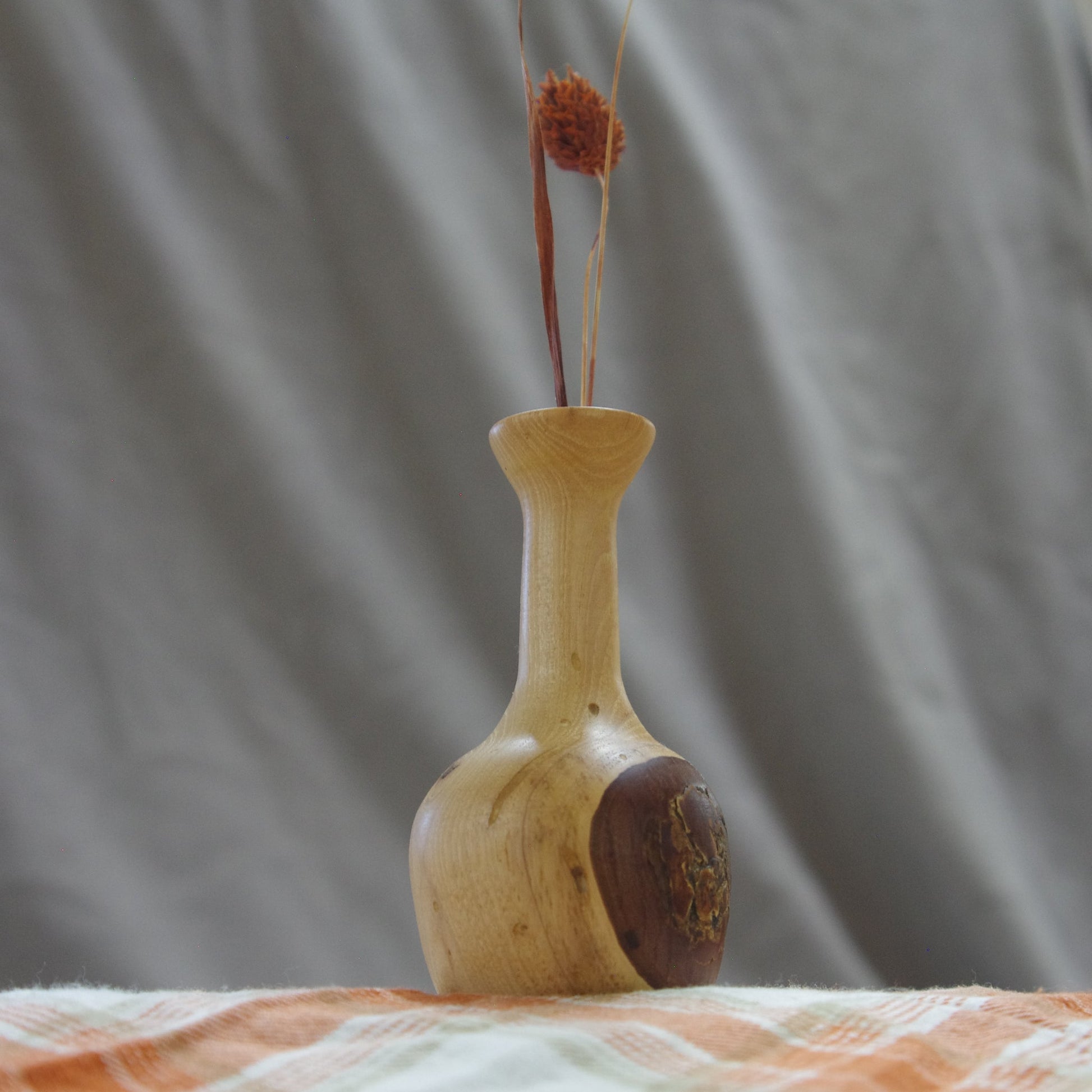 Hand-Turned Twig Vases – Small Rustic Wooden Bud Vases Handmade in Georgia | Hand-Turned Small Vases for Stems & Flowers | Natural Wood Finished with Mineral Oil & Beeswax