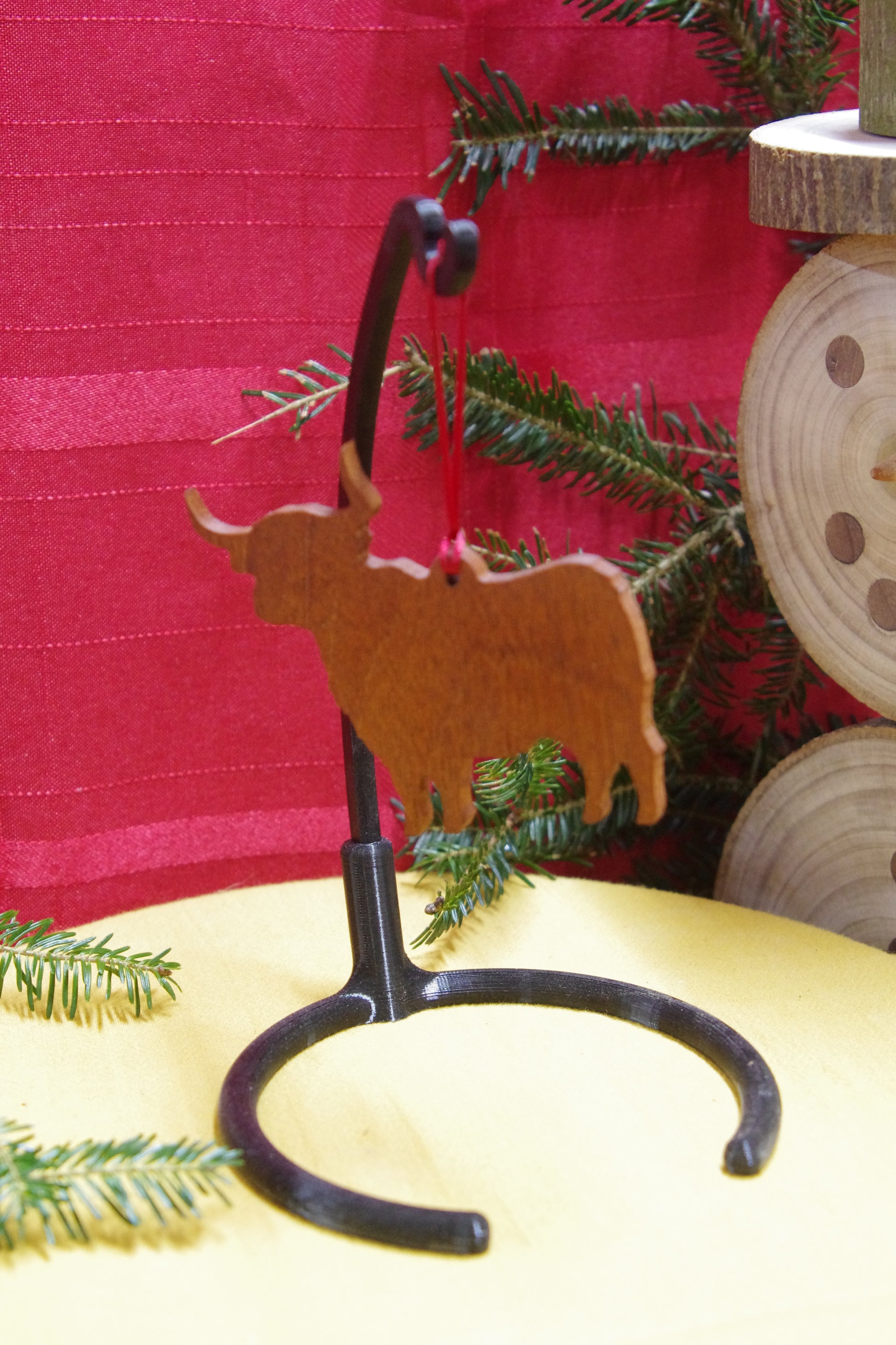 Rustic Wooden Livestock Silhouette Ornaments – Hand-Finished Farmhouse Holiday Accents | Solid Hardwood Décor | Made in Georgia