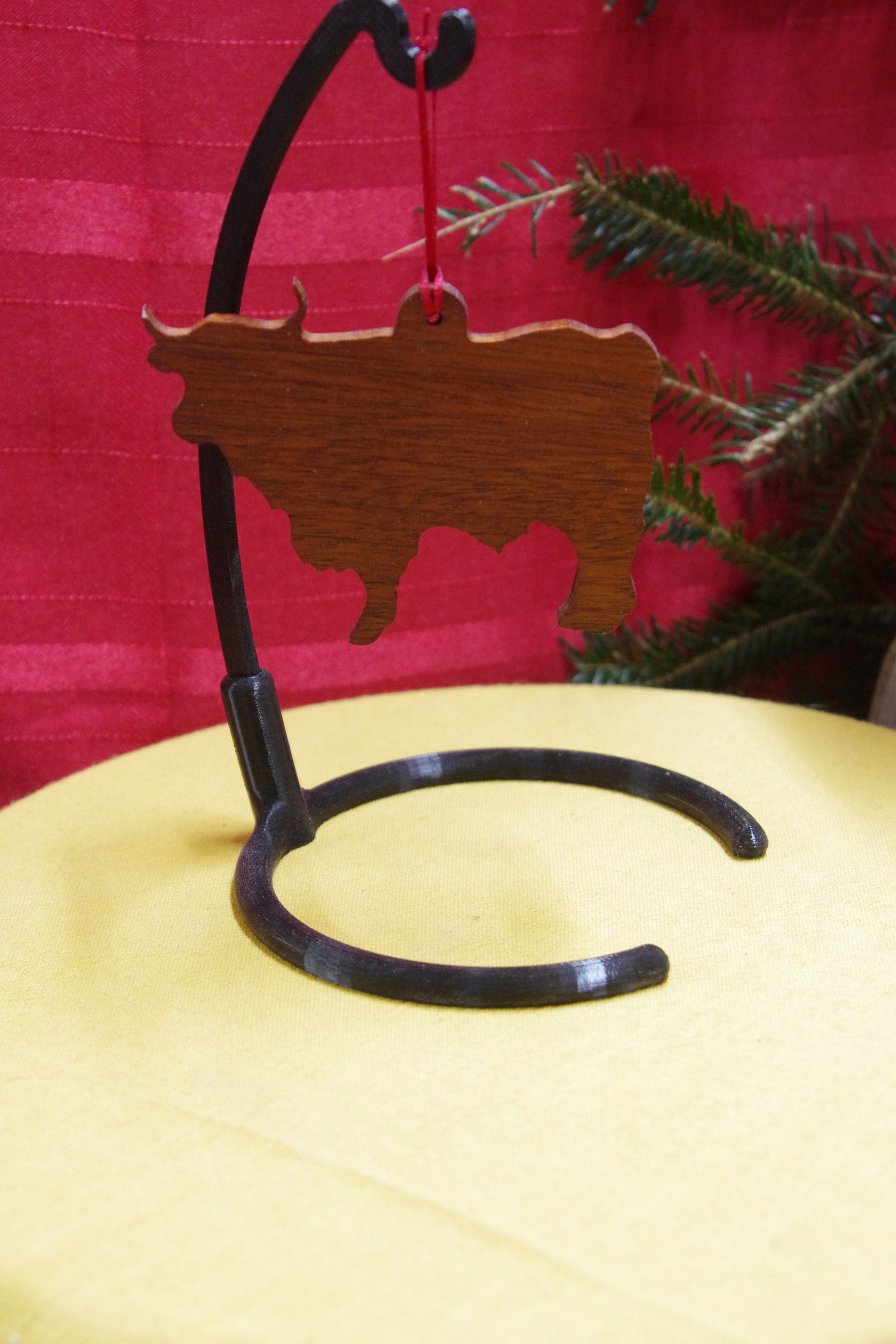 Rustic Wooden Livestock Silhouette Ornaments – Hand-Finished Farmhouse Holiday Accents | Solid Hardwood Décor | Made in Georgia