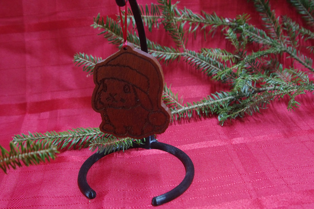 Rustic Linework Wooden Pet Silhouette Ornaments – Handmade Seasonal Home Accents | Solid Mahogany Décor | Made in Georgia