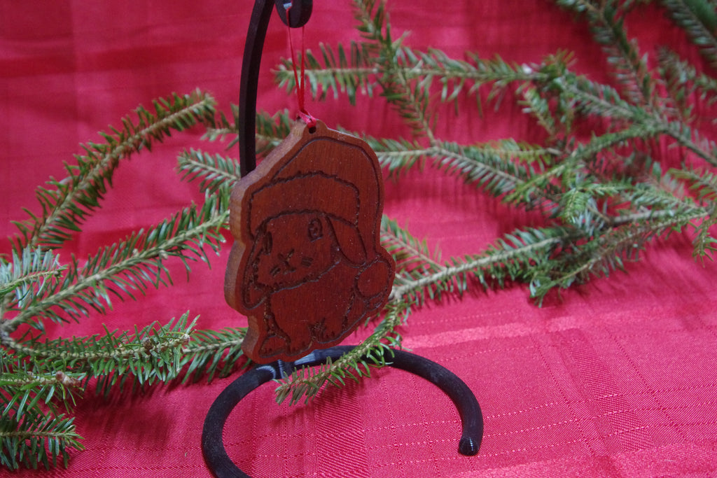 Rustic Linework Wooden Pet Silhouette Ornaments – Handmade Seasonal Home Accents | Solid Mahogany Décor | Made in Georgia