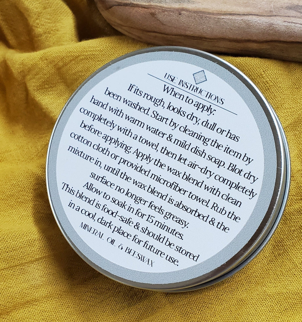 The bottom of each tin features instructions for use.