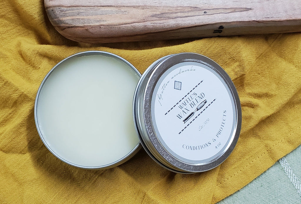 Waffle's Wax Blend – Wood Conditioner Handmade in Small Batches | Food-Grade Mineral Oil & Beeswax | Natural Wood Protection